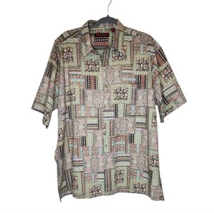 Tori Richard Patchwork Paisley Short Sleeve Button Down Shirt Size XL